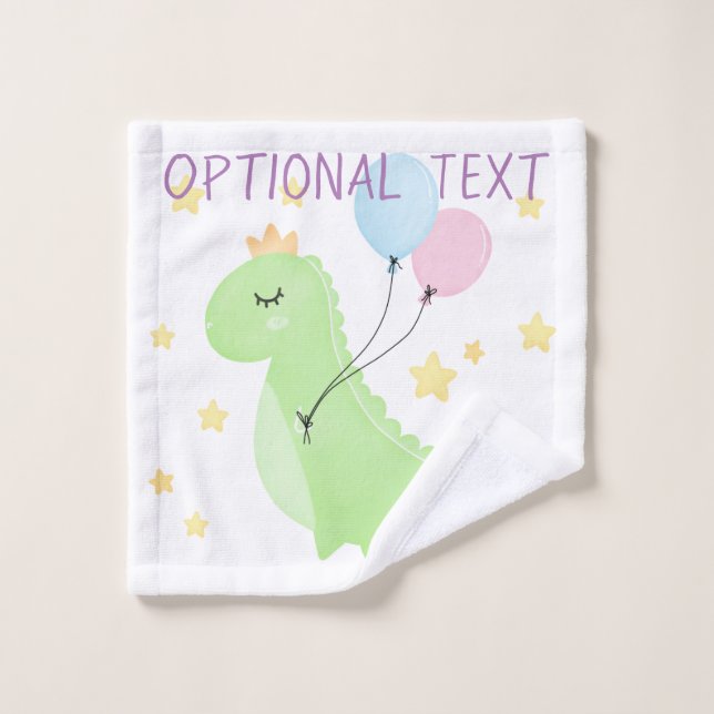 Dinosaurier mit Balloons Badhandtuch Set (Waschlappen)