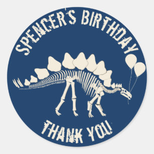 Dinosaurier mit Balloons Danke Runder Aufkleber