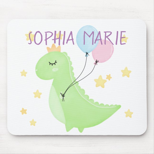 Dinosaurier mit Balloons Mousepad (Vorne)