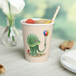 Dinosaurier mit Balloons zum Geburtstag Pappbecher