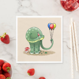 Dinosaurier mit Balloons zum Geburtstag Serviette