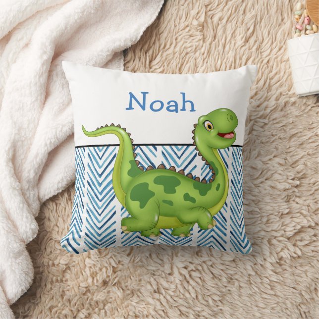 Dinosaurier mit benutzerdefinierter Monogramm Kissen (Decke)