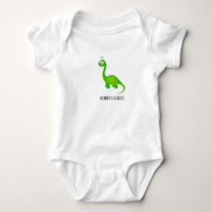 Dinosaurier mit Birdie und Kindername Baby Strampler