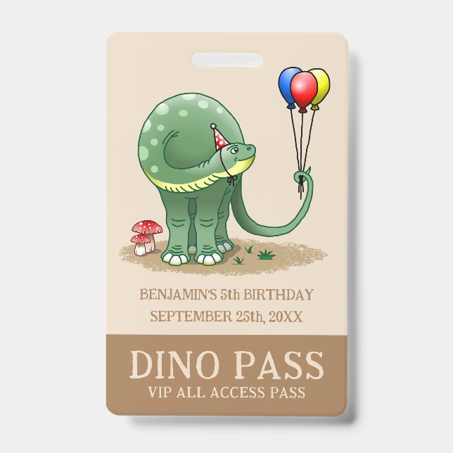 Dinosaurier mit Birthday Balloons Ausweis (Vorderseite)