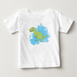 Dinosaurier mit blauem Paint Baby T-shirt