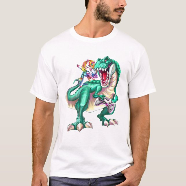 Dinosaurier mit Game Control T-Shirt (Vorderseite)