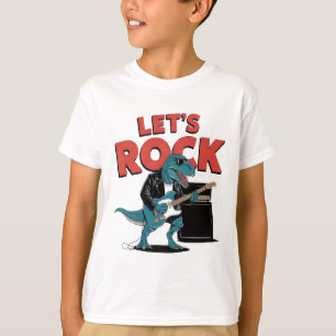 Dinosaurier mit Sonnenbrille spielen Gitarre T-Shirt