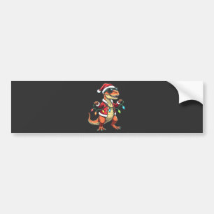 Dinosaurier mit Weihnachtslicht-Weihnachtsmannmütz Autoaufkleber