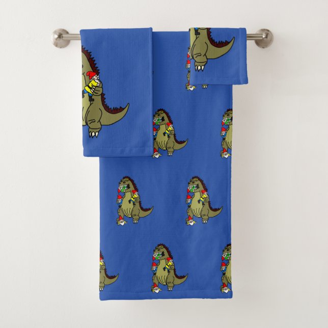 Dinosaurier-Monster-EssenGnomes Badhandtuch Set (Insitu)