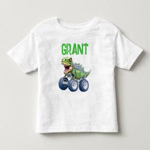 Dinosaurier-Monster-LKW personalisiert Geburtstag Kleinkind T-shirt