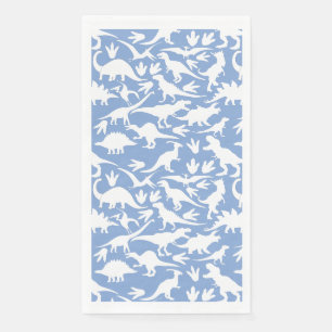 Dinosaurier Muster 01 w. LBlue BG Serviette