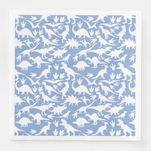 Dinosaurier Muster 01 w. LBlue BG Serviette