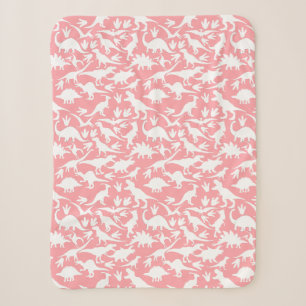 Dinosaurier Muster 01 w. Rosa BG Sherpadecke