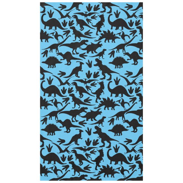 Dinosaurier Muster 01b. Lblue BG Tischdecke (Vorderseite)