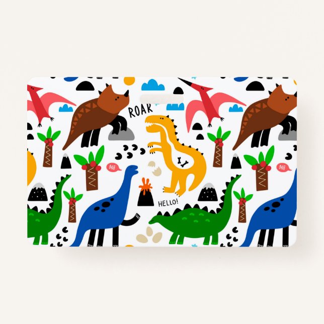 Dinosaurier-Muster Ausweis (Vorderseite)