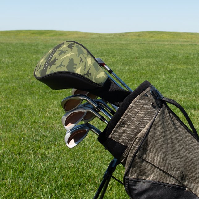 Dinosaurier Muster, Dinosaur Silhouette, Ihr Name Golf Headcover (In SItu)
