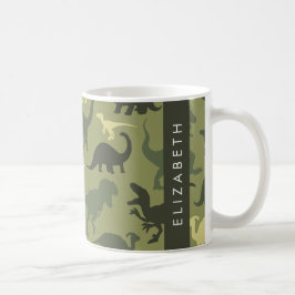 Dinosaurier Muster, Dinosaur Silhouette, Ihr Name Kaffeetasse