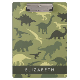 Dinosaurier Muster, Dinosaur Silhouette, Ihr Name Klemmbrett