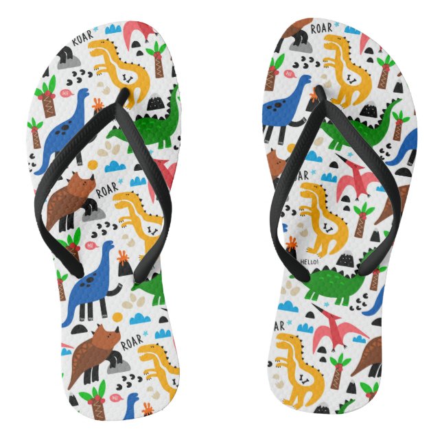 Dinosaurier-Muster Flip Flops (Fußbett)