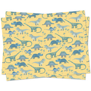 Dinosaurier Muster Gelbes Gewebe Papier