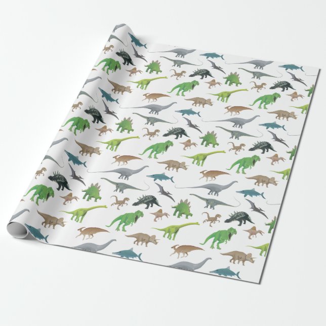 Dinosaurier-Muster Geschenkpapier (Ungerollt)