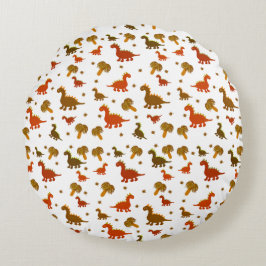 Dinosaurier-Muster Rundes Kissen