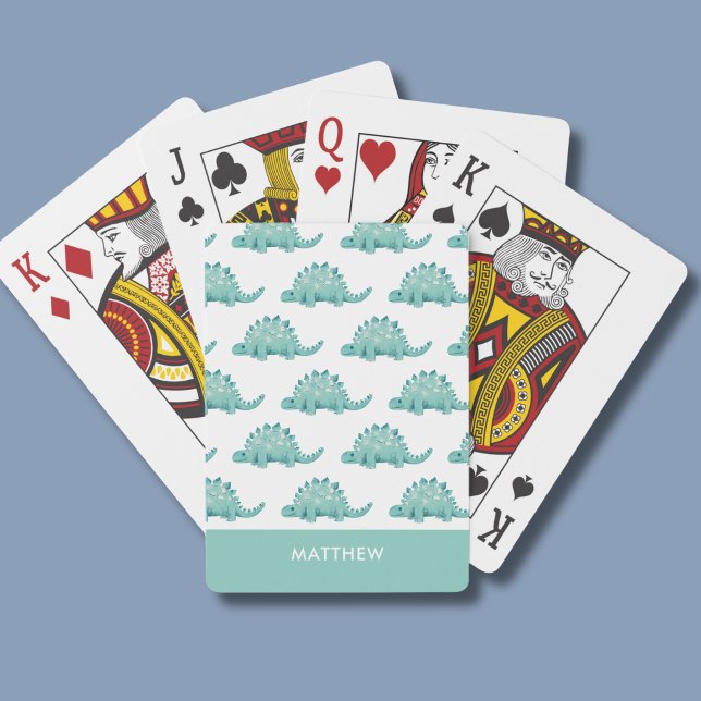 Dinosaurier-Muster Stegosaurus Spielkarten (Dinosaur pattern personalized playing cards)