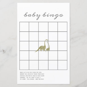 Dinosaurier Neutral Baby Shower Bingo Game