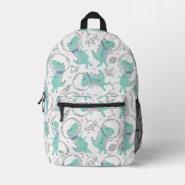 Dinosaurier, Niedliche Dinosaurier, Raumschiff, St Bedruckter Rucksack