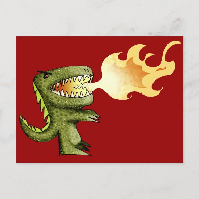 Dinosaurier oder Dragon Kinder Kunst mit Loston Wa Postkarte (Vorderseite)