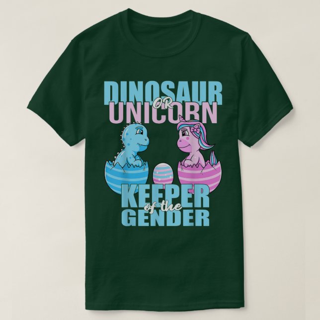 Dinosaurier oder Einhornhalter der Geschlechteroff T-Shirt (Design vorne)