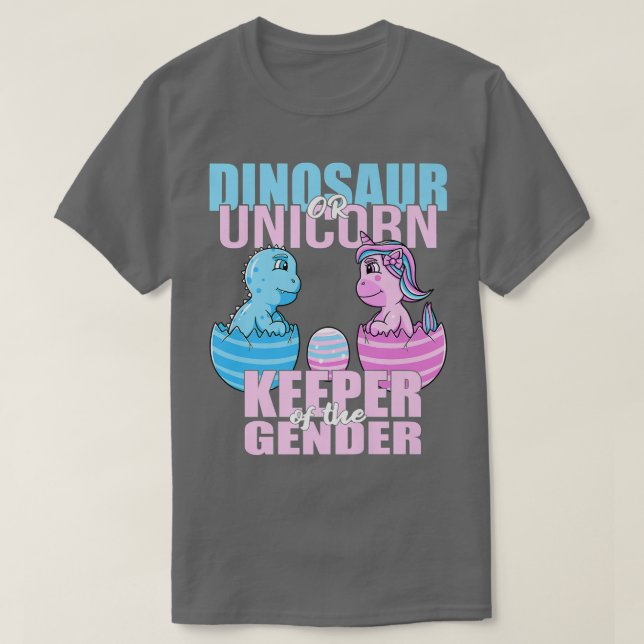 Dinosaurier oder Einhornhalter der Geschlechteroff T-Shirt (Design vorne)