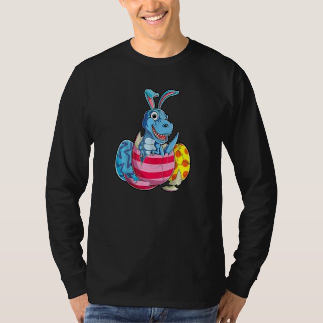 Dinosaurier Ostern T Rex Eggs Boys Girls Funny Bun T-Shirt (Vorderseite)