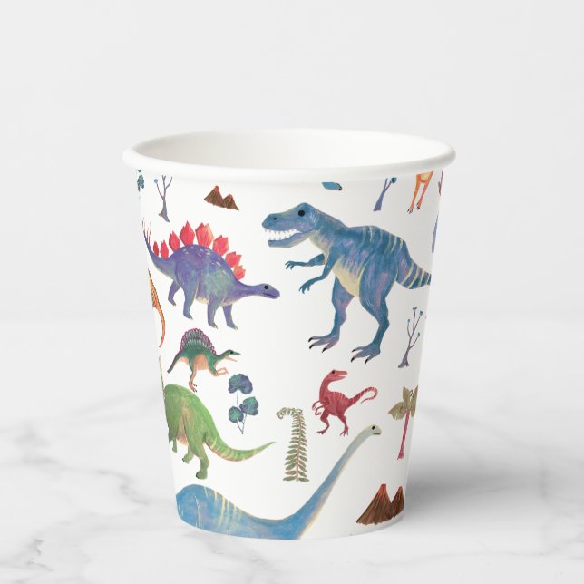 Dinosaurier Paper Cups | Popobell Prähistorisches  Pappbecher (Vorderseite)