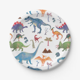 Dinosaurier Papierplatte | Popobell Prähistorische Pappteller