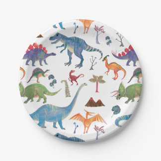 Dinosaurier Papierplatte | Popobell Prähistorische Pappteller