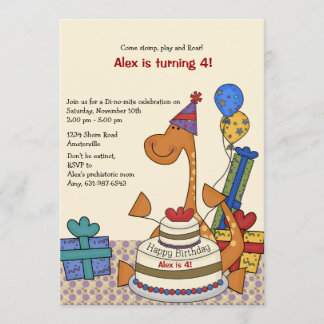 Dinosaurier-Party-Geburtstags-Einladung Einladung