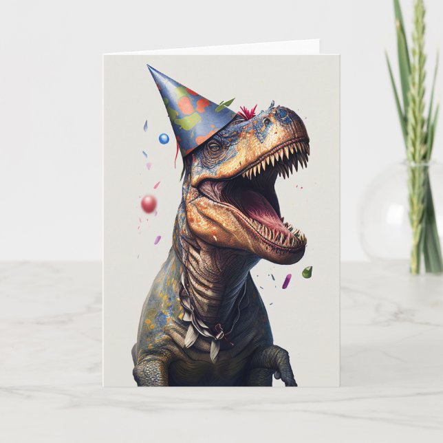 Dinosaurier Party Geburtstagskarte Karte (Vorderseite)