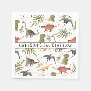 Dinosaurier Party Tier Geburtstag Personalisiert Serviette
