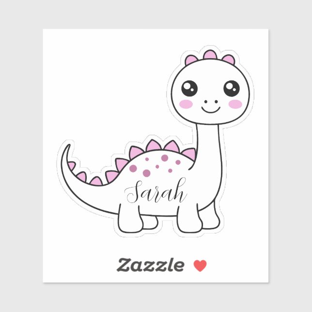 Dinosaurier Personalisiert Name Funny niedlich Aufkleber (Blatt)