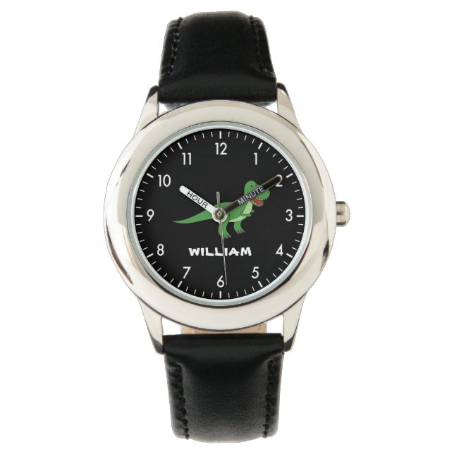 Dinosaurier Personalisierter Individuelle Name zur Armbanduhr (Vorderseite)