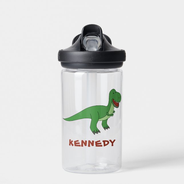 Dinosaurier Personalisierter Individuelle Name zur Trinkflasche (Vorne)