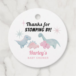 Dinosaurier Pink Babydusche Geschenkanhänger