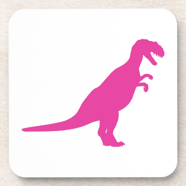 Dinosaurier Pink Untersetzer (Vorderseite)