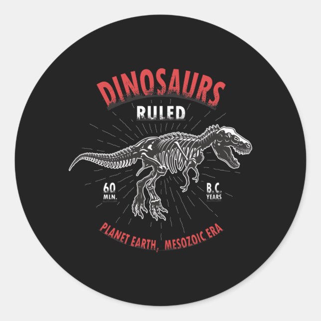 Dinosaurier Planet Erde Mesozoikerzeit | Dinosauri Runder Aufkleber (Vorderseite)