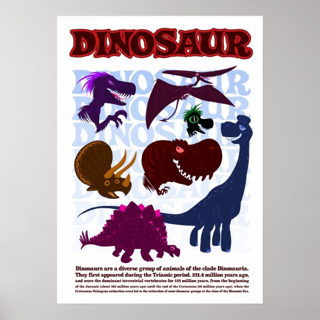 Dinosaurier Poster (Vorne)