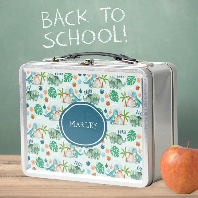 Dinosaurier Prähistorische Tiere Kinderschule Metall Brotdose (Von Creator hochgeladen)