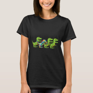 Dinosaurier Puzzle Dino Autism Awareness Asl Boys  T-Shirt