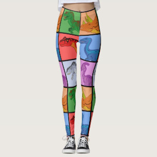 Dinosaurier-Quadrate Leggings