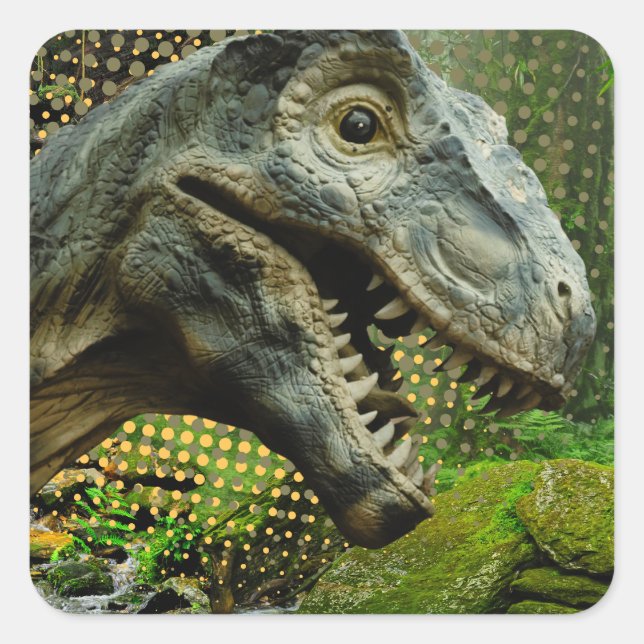 Dinosaurier Quadratischer Aufkleber (Vorderseite)